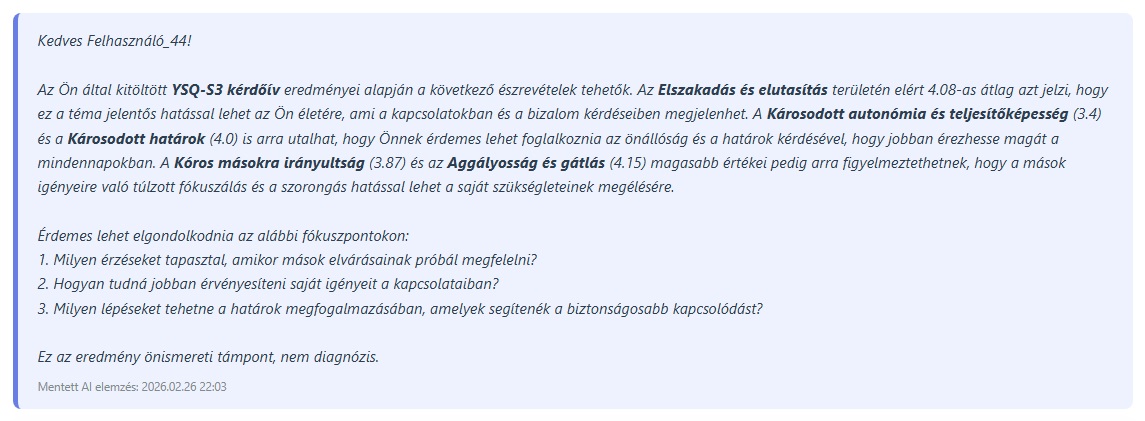 AI szöveges kiértékelés - Séma profil
